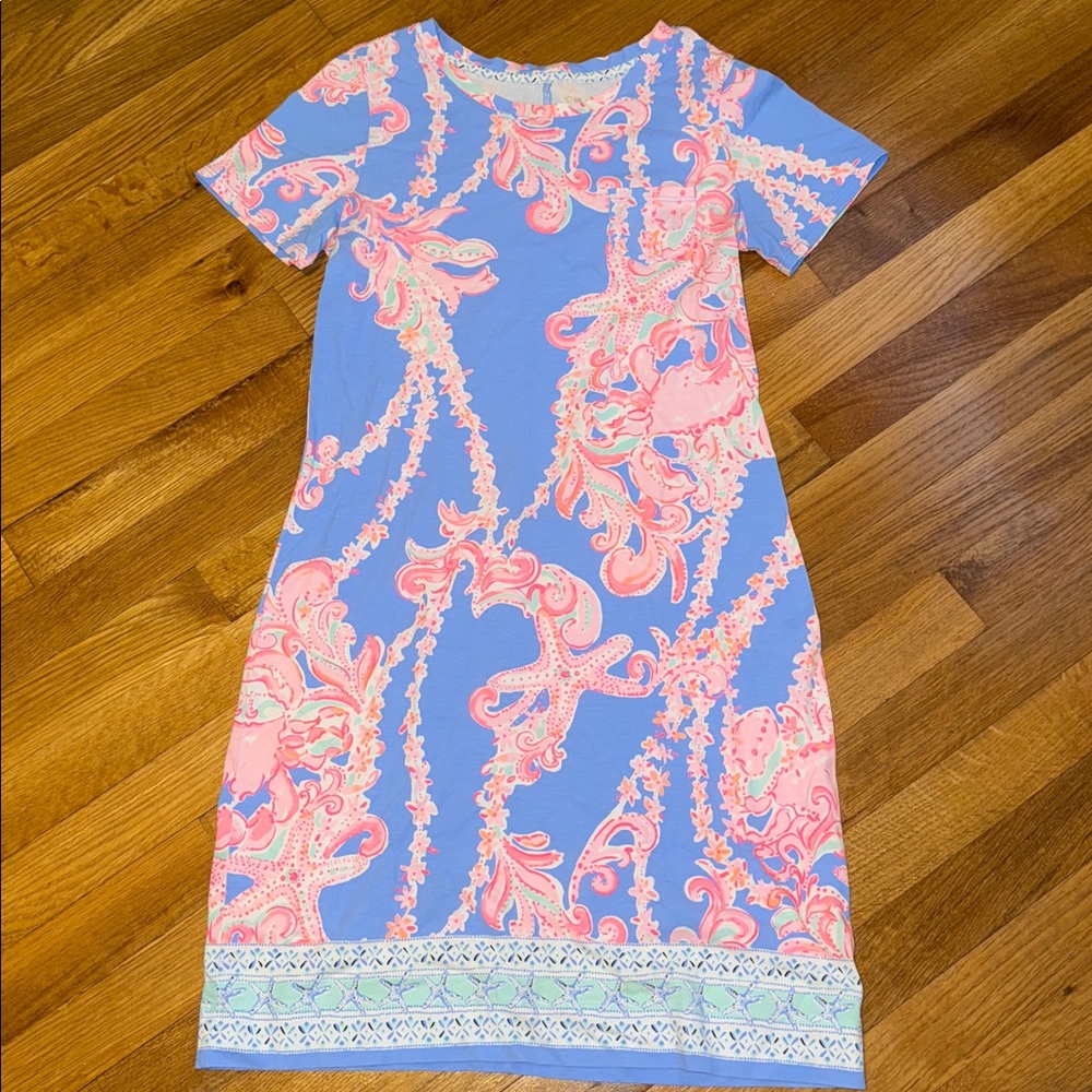 Lilly Pulitzer Declan Blue and Pink Dress Size Small - Picture 2 of 5